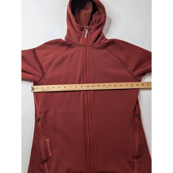 Houdini Power Fleece Hoodie Womens Large Brick Red Thumb Hole Sleeve Full Zipper - Picture 6 of 15